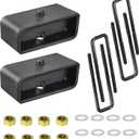 EVIL ENERGY 2" Rear Leveling Lift Kit Compatible with 1995-2023 Toyota Tacoma 2WD/4WD, 2000-2020 Tundra, 2 inch Rear Leveling Lift Block Kit Extended Square U-Bolts Black