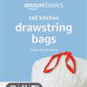 Amazon Basics Tall Kitchen Drawstring Trash Bags, Clean Fresh Scent, 13 Gallon, 80 Count (Previously Solimo)