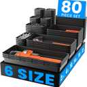 & 80PCSA-LUGEI Tool Box OrganizerFits 100+ Tools Black Garage Organization and Storage Tray Divider Set, Desk Drawer Organizer, Toolbox for Rolling Tool Chest Cart WorkBench Small Part
