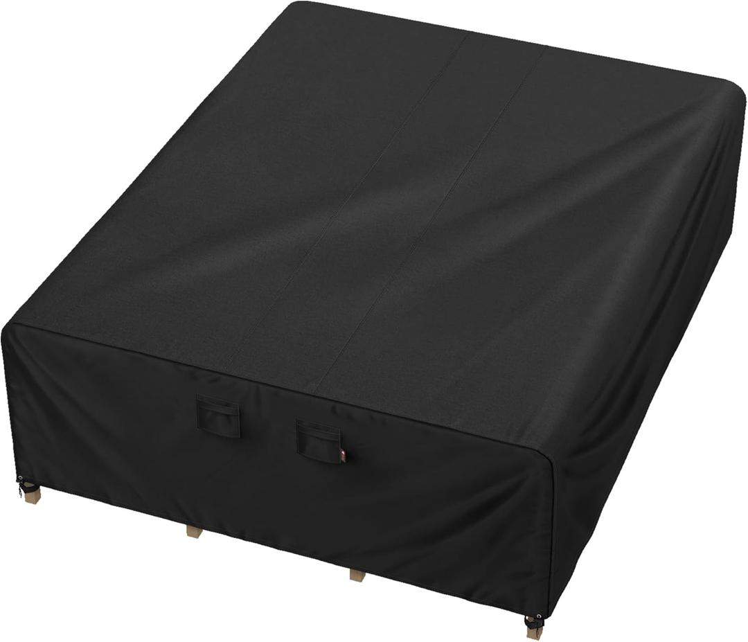 Outdoor Patio Furniture Set Covers 100 x 76 inch fit 6 x 8 ft, 72, 74, 76 inch Wide, 100, 98, 96 inch Long Outside Dining Table and Chairs, Waterproof Weatherproof Cover, Heavy Duty 600D