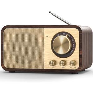 Tendak FM Radio with Best Reception, Portable Transistor Radio with 5W Speaker, Rechargeable Vintage Radios for Home Outdoor, Support TF Card Play, USB MP3 Player, AUX, Bass Mode
