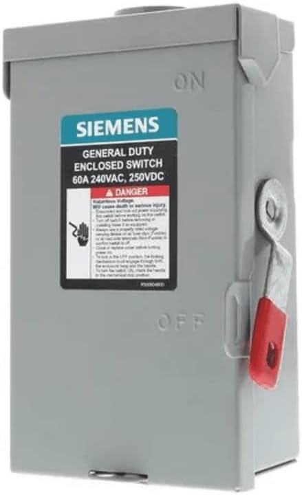 SIEMENS 2P 30A 240V General Duty Safety Switch Outdoor, Non-Fusible
