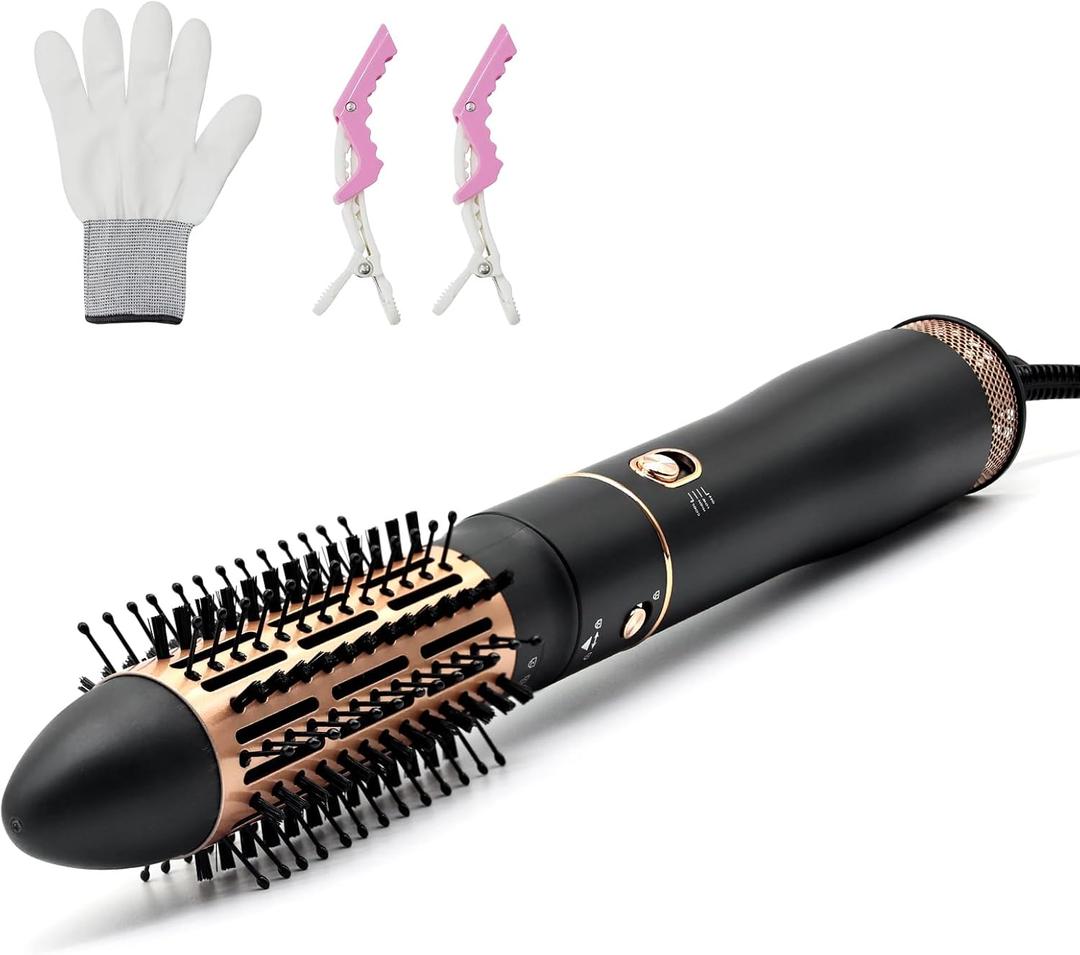 Round Brush Blow Dryer Brush - 1.6 Inch Ceramic Hair Dryer Brush for Short/Middle Hair, One Step Hair Drying, Volumizing, Straightening and Styling, Negative Ionic, Ceramic Barrel Hot Air Brush