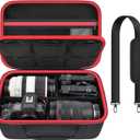 Camera Case for Canon EOS Rebel T7/R50/R6 Mark II/R100, for Sony Alpha 7 IV/ ZV-E10/ A6400/ A6700/A6100, for Nikon D7500 DSLR SLR Cameras, Bag for Lens/ Battery/ Tripod, with Shoulder Strap - Box Only