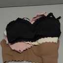 DEANGELMON V Neck Bra Padded Seamless Adjustable Straps Bralettes Everyday Basic Sleeping Bras Multiple Pack (Small)