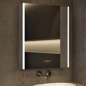 Medicine Cabinet with LED Lights and Mirror, 16 x 24 Inch Surface or Recessed Mounted Bathroom Cabinet with Door, Defogger, Memory Function, 3-Color Mode, Outlet&USB, Dimmer, Storage Shelf, 16x24 Left Hinge