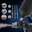 Nozzle Set, H-827 1.4mm 1.7mm 2.0mm Nozzle Replacement Kit 3 Sets Needle Fluid Nozzle Air Cap Kit Brass Plastic Fluid Tip Size Set Up Spray Paint Repair Accessories Kit for Spray Guns