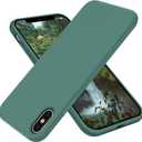 OTOFLY Compatible with iPhone X Case,Ultra Slim Fit iPhone Xs Case Liquid Silicone iPhone 10 Case with Full Body Protection Anti-Scratch Shockproof Bumper, 5.8 inch, (Pine Green)