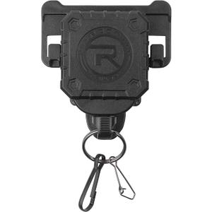 ROCOTACTICAL Military Tactical Gear Retractor, Molle Tactical Gear Tether, Retractable key/multi-tools Holder belt loop and Molle Clip Included, 1Piece (Black)