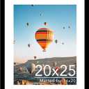 20x25 Picture Frame with 16x20 Mat, Display Photo 16x20 with Mat or 20 x 25 Without Mat, Wall Hanging Large 20 by 25 Poster Frame with Plexiglass, Black