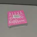 SJNH Pink Wood Sign Alexa Clean the Bathroom Shelf for Desk Decor | Funny Bathroom Pink Wood Sign Alexa Clean the Bathroom