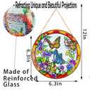 Butterfly Window Suncatcher Hanging Ornament 6.3 Reinforced Stained Glass Flower Door Sun Catchers for Indoor Gifts Wall for Butterfly Lovers Panel Holiday Decor
