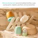 Munchkin Bottle Drying Rack and Mat, Holds 8 Bottles, Pump Parts, Pacifiers, & Accessories, Space Saving Folding Design, Home and Travel Use, Silicone, White