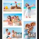 DecorUhome 11x14 Picture Frames Collage Wall Decor, Display 5Pcs 4x6 Photos with Mat or 1Pcs 11x14 Unmatted, 5 4x6 Collage Picture Frames for Wall Mounting, Black