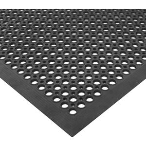 Ottomanson Heavy Duty Rubber Floor Mat Non-Slip, Waterproof, Easy to Clean Anti-Fatigue Mat for Commercial Kitchens, Restaurants, Workshops Oil Resistant, Hose Washable 36" x 60", Black