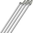 Sworker 4Pcs Long Carbide Burr Set 1/4" Shank Total L 6.1" Die Grinder Bits Rotary Rasp Attachment Cut Port Grind Metal Cast Iron Steel Aluminum Cylinder Head Engine Intake Exhaust Manifold Tight Area Two Missing