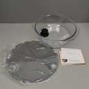 2 in 1, Tall Glass Microwave Splatter Cover for Food & Microwave Place Mat, Plate Splatter Guard Lid with Silicone Handle Knob, Cookware & Bakeware Serving Dish Cover, Food Grade, No Plastic, 10in