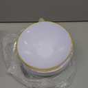 I00000 16 Oz 50 Count White Disposable Soup Bowls with Gold Rim, Plastic Bowls Disposable Premium Heavyweight Elegant Plastic Salad Bowl for Party