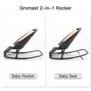 Gromast 2-in-1 Baby Bouncer Seat for Infants, Portable Baby Rocker with 3 Adjustable Backrest Positions & Travel Bag - Dark Gray