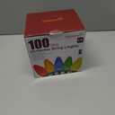 C9 LED Christmas String Lights - 82ft 100 LED Outdoor String Lights with Timer and 8 Lighting Modes, Plug in Extendable Roofline Lights String for Outside Yard Porch Christmas Holiday Decoration (Red and White)