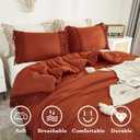 Andency Terracotta Comforter Set King, 3 Pieces Boho Tassel Bedding