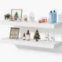 Floating Shelves for Wall, Bathroom Shelves Over Toilet, Wall Shelves & Book Shelf for Room, Hanging Shelf, Modern Wooden Mounted Floating Shelves, 24x7x1.5 in (White, Set of 2)