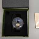 Pagani Design Men's Automatic Mechanical Watch Exposed Mechanical Movement 42mm 316L Stainless Steel with PU Leather Strap 100m Water Resistant (10ATM) Self-Winding Sapphire Crystal Glass (Black)