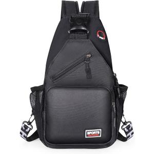 Crossbody Backpack Convertible Sling Bag for Women Men with Adjustable Strap Small Casual Daypack for Hiking Traveling (Small, 11-Inch, Black)