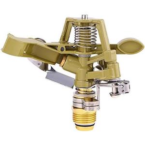 Sprinkler Head, 1/2 Inch Impulse Sprinkler Heavy Duty Water Sprinkler Head Lawn Watering Sprinkler Sprayer Zinc Alloy Adjustable 360° Large Area Coverage Pattern for Patio Garden 10~18 Distance