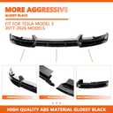 Front Bumper Spoiler Compatible with 2017-2026 Tesla Model 3