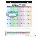 Desk Calendar 2026-2027, 18 Months Calendar from Jan. 2026 to Jun. 2027, 17" x 22" Desktop/Wall Monthly Calendar with Corner Protectors, Ample Space & Habit Tracker for Home School Office