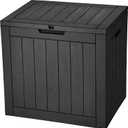 YITAHOME 30 Gallon Deck Box Outdoor Storage Box, Waterproof Resin Package Delivery and Storage Box with Lockable Lid for Patio Furniture Cushions, Pool Accessories, Garden Tools, Black