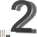 DEWEL 8 inch Floating Large House Numbers for Outside, Black Modern House Address Numbers Decor for 911 Visibility Signage with Nail Kits (House Number 2)
