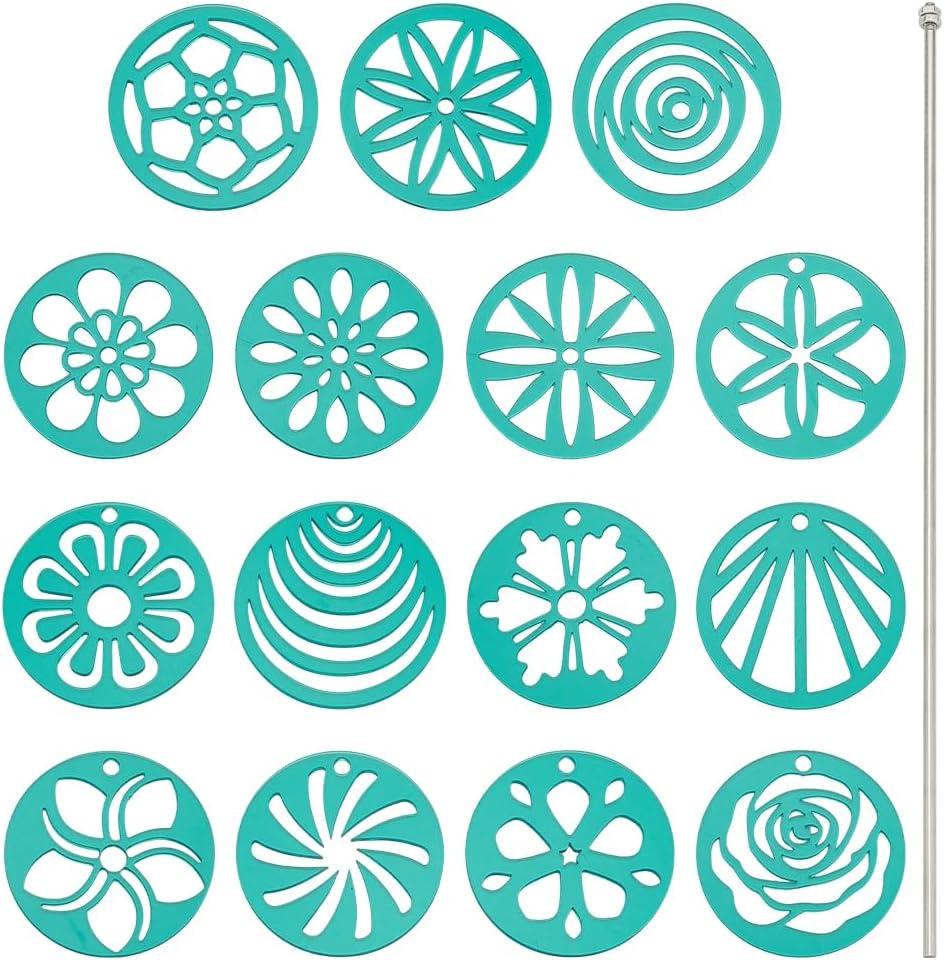 BENECREAT 15Pcs Acrylic Soap Kaleidoscope Pull Through Mold, Soap Swirl Tool Soap Making Supplies with 11.8Inch Stick for DIY Soap Candle Cake Making