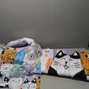 Tuzaovy Twin Cat Comforter Set for Girls - Kawaii Cute Bedding Set with Cat Room Decor