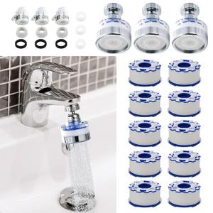 13 Pcs Sink Water Filter Faucet Set, 360  Rotating Bathroom Sink Filter, Kitchen Sink Faucet Water Filter Removes Chlorine Fluoride Hard Water Faucet Extender for Home Kitchen & Bathroom
