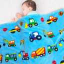 Lukeight Construction Toddler Blanket Gifts for Boys and Girls, Plush and Thick Boys Truck Blanket Birthday Gifts for Toddler and Baby (Construction, 30x40 Inches)