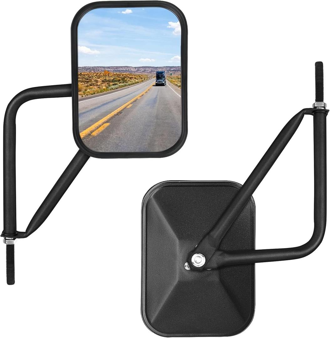 Liberrway Mirrors Doors Off Compatible with Jeep Wrangler YJ TJ JK JL Gladiator JT 1987-2025, Door Hinge Side Mirror, Doorless Mirror for Wrangler Off-Road Driving - 2 Pack