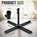 Gisafai Heavy Duty Patio Umbrella Base Stand Cross Brace Kit, 39.4" x 39.4" x 22"H Outdoor Metal Umbrella Stand with Adjustable Piston, Universal Cantilever Base for Deck Lawn Garden