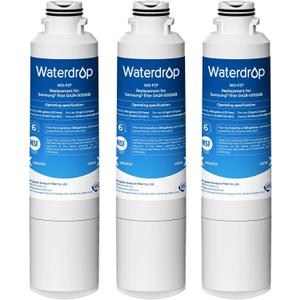 Waterdrop DA29-00020B Replacement for Samsung Water Filter HAF-CIN/EXP, DA29-00020B, HAF-CIN, DA29-00020B-1, RF28HMEDBSR, RF263BEAESR, RS25J500DSR, RF263TEAESG, HDX FMS-2, DA97-08006A-1, 3 Filters