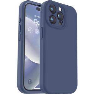 Vooii Compatible with iPhone 15 Pro Max Case, Upgraded Premium Silicone, [Camera Protection] [Soft Anti-Scratch Microfiber Lining] Shockproof Phone Case for iPhone 15 Pro Max 6.7 inch - Navy Blue