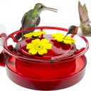 Birdream Window Hummingbird Feeder, 5oz Small Plastic Nectar Holder with Ant Moat, 3 Feeding Ports, Compact Window-Mounted Hummingbird Feeder for Outdoors, 1 Pack