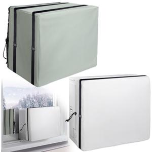 2 Pack Insulation Window Air Conditioner Cover Set-Adjustable Waterproof Window AC Unit Covers for Winter-Window AC Protectors 20.5"x15.7"x4.4" for Inside and 20.5"x15.7"x15.7" for Outside (Outdoor & indoor)