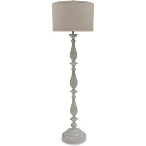 Signature Design by Ashley Bernadate Cottage 61" Candlestick Design Floor Lamp, Whitewash