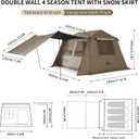 Naturehike Village Instant Tent, Camping Tent with Full Rainfly, Waterproof Large Cabin Tents for Car Camping,4, 4 Person