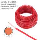 MECCANIXITY THHN Wire 14AWG 200 Feet Electrical Wire Insulated Solid Copper Rated up to 600 Volts for Residential Industrial Grounding Electrical, UL Listed, Red