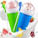 RELPOM Slushie Maker Cup, 2 Pack Magic Quick Frozen Smoothies Cups, Cooling Cup, Slushy Cups, Ice Cream Make, Cool Stuff Things Gadgets Funny Gifts for Kids (Blue and Green)