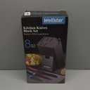 WELLSTAR Rainbow Knife Set 8 Pieces, Iridescent German Stainless Steel Kitchen Knives Set with Wooden Block, Colorful Titanium Coating, Chefs Knife Block Set with Scissors and Built-in Sharpener