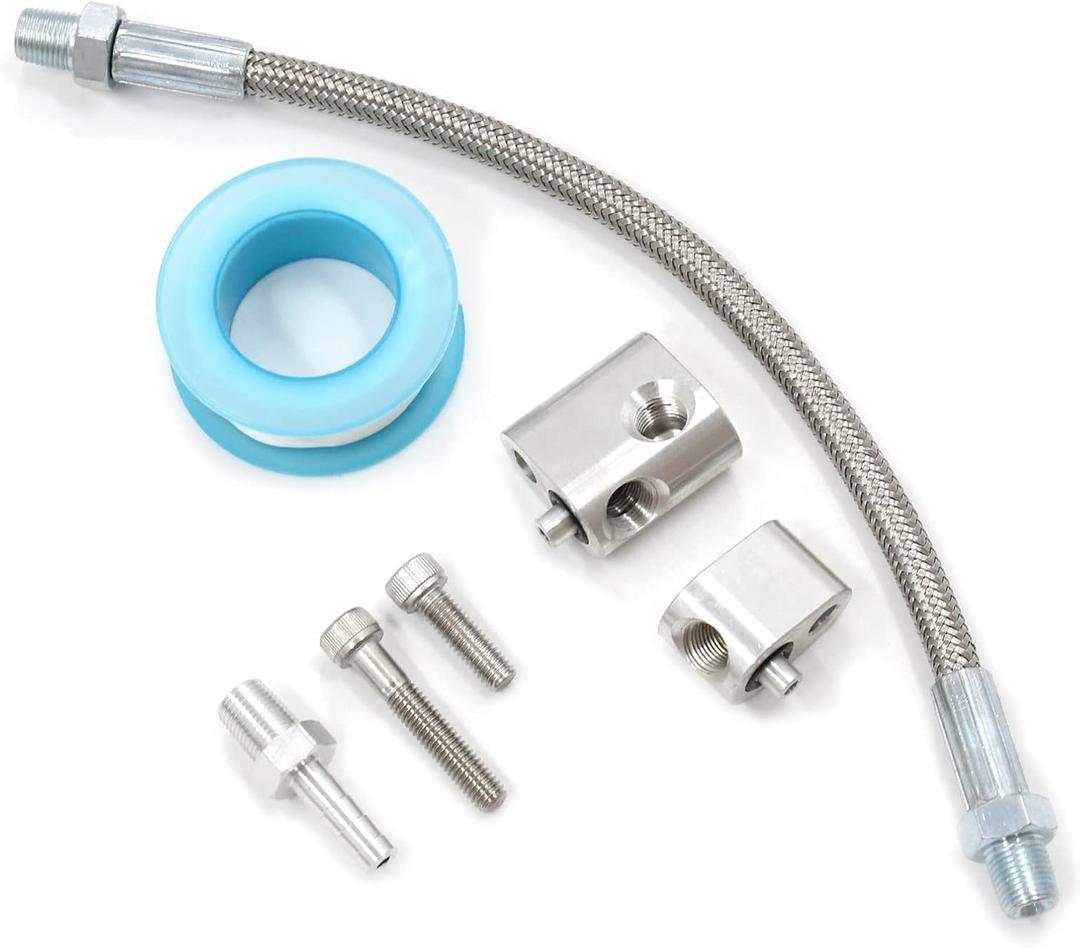 MSCRP LS Cylinder Head Coolant Steam Port Crossover Body Bypass Hose Kit Compatible with All GM LS Series LS1 LSX LM7 LR4 LQ4 LS6 L59 LQ9 LM4 L33 Engines