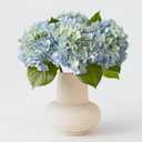 ZYTUYO 20" 4PCS Artificial Light Blue Hydrangea Flowers Large Faux Latex Real Touch Fake Hydrangeas Silk Bouquet with Leaves Stems for Family Table Office Wedding Party Arrangements
